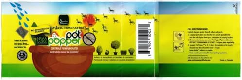 The Environmental Factor Nematodes Organic Insect Control Pot Popper, Controls Fungus Gnats, Root Aphids & Western Flower Thrips - 100% Pesticide free