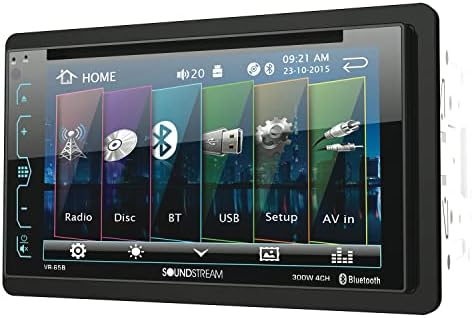 Soundstream VR-65B Double-DIN Bluetooth DVD/CD/AM/FM in-Dash Car Stereo with 6.2" Smart Sense Screen