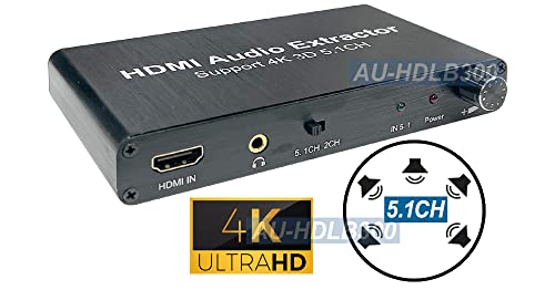 4K HDMI to 5.1 Digital Analog Audio Decoder + EDID Switch 24-Bit 192Khz DAC