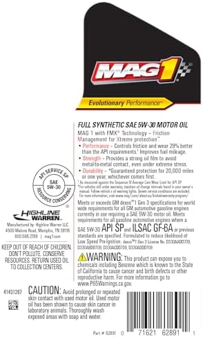 62891 Dexos1 SAE 5W-30 Motor Oil - 1 Quart