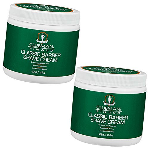 Clubman Pinaud Classic Barber Shave Cream, Moisturizing and Conditioning for Smooth Shave, Professional Quality for All Beard Types, 16 Fl Oz, 1-Pack