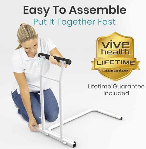 Vive Toilet Safety Rail with Arms - 300LBS Support Frame with Handles | Seniors, Elderly