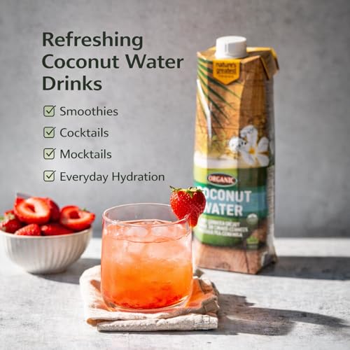 Nature's Greatest Foods Organic Coconut Water, Electrolytes 33.8 Fl Oz, 6Pk