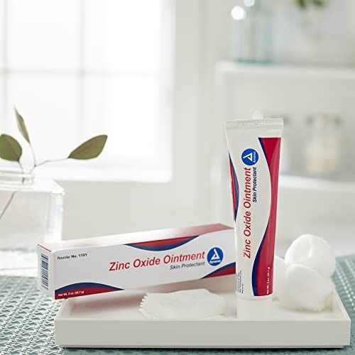 Dynarex Zinc Oxide Ointment, Protective Skin Barrier Ointment, Soothes, Prevents, and Relieves Diaper Rash, Chaffed Skin, and Irritation, White, 3 – 1 oz. Tubes