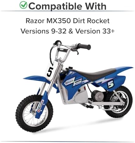 AlveyTech Premium 24 Volt Battery Pack for The Razor MX350 Dirt Rocket Bike (7 Ah Standard Range, Versions 33+) - Replacement Set of 2 Rechargeable AGM Batteries with Wiring Harness