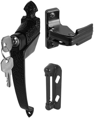 Prime-Line K 5080 1-3/4 In., Black, Colonial Push Button Lock with Key (Single Pack)