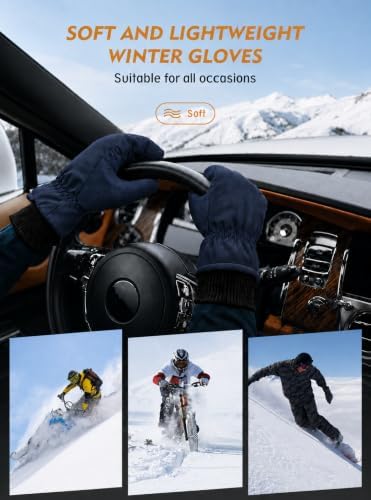TRENDOUX Winter Gloves for Men Warm: 3M Thinsulate -20℉ Windproof Waterproof Ski Women Glove with Touchscreen Thermal Lining Anti-Slip for Work