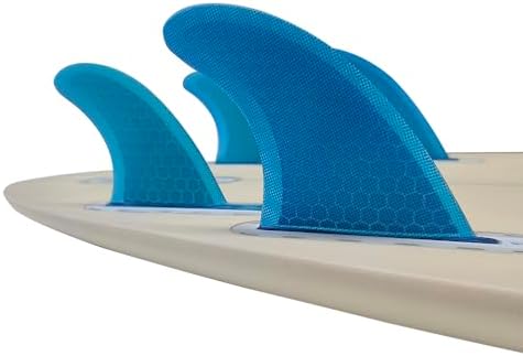 UPSURF Single Tab Surfboard Fin Fiberglass+Honeycomb Quad fin S/M Size (Blue G5+GL)