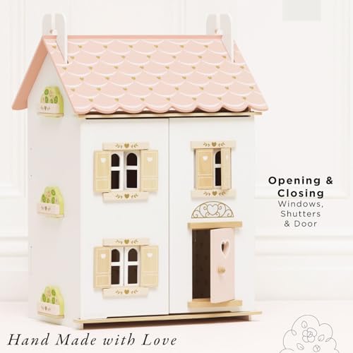 Le Toy Van Iconic Sophie's Large Wooden Doll House | Wooden Iconic Dollshouse, FSC Certified Wood, Plastic Free, Rigorously Safety-Tested