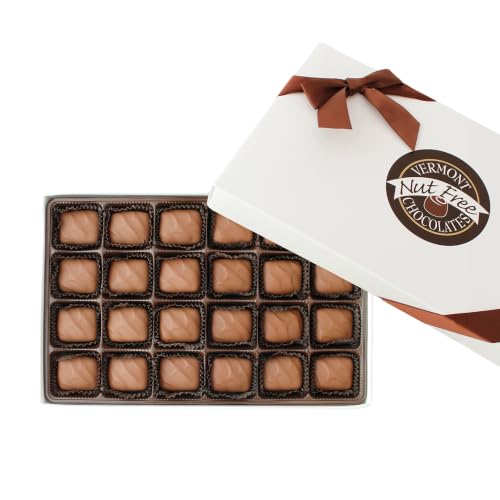 Vermont Nut Free Chocolates Boxed Chocolate Caramels (Assorted Chocolate) 12-Piece, Nut-Free, Egg-Free, Kosher