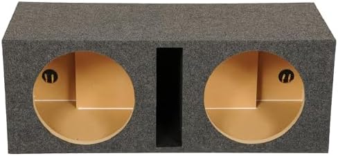 QPower QBASS 15 Inch Heavy Duty MDF Car Audio Stereo Speakers Subwoofer Sub Box Enclosure with Dual Vented Chamber and Charcoal Carpet