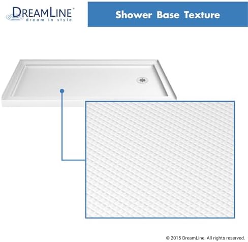 DreamLine SlimLine 36 in. D x 60 in. W x 2 3/4 in. H Right Drain Single Threshold Shower Base in White, DLT-1136602