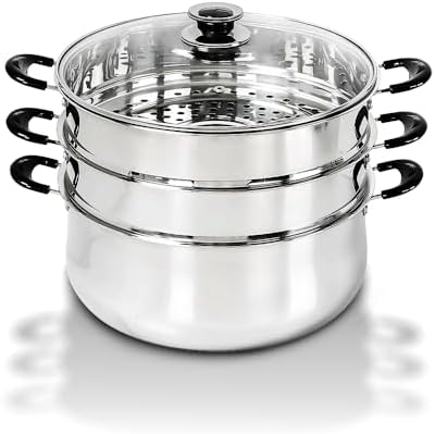 Concord 30 CM Stainless Steel 3 Tier Steamer Pot Steaming Cookware - Triply Bottom