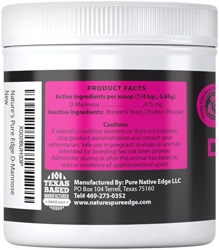 D-Mannose Supplement with Real Chicken for Dogs and Cats. Use for Immediate and Preventative Treatment of Bladder and Urinary Tract Infections UTIs.