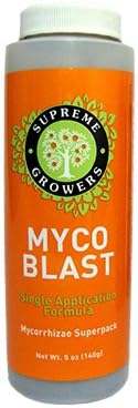Myco Blast Concentrate by Supreme Growers Single Use Mycorrhizae Inoculant Coats Plant Roots Enhances Soil Fertility Fortified with Trichoderma 5lb Bucket Makes 470 Gallons