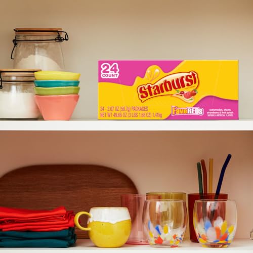 STARBURST FaveREDS Chewy Candy, Bulk Pack, Full Size, 24 Packs