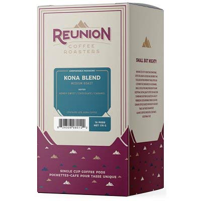 Reunion Island Kona Coffee Pods-3 Pack-48 Coffee Pods Total