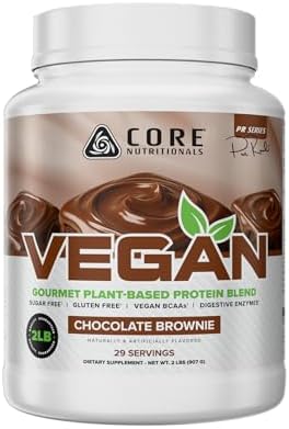 Core Nutritionals Vegan Plant Protein, Chocolate Brownie, 2 lb