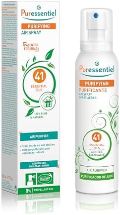 "Puressentiel Purifying Air Freshener Spray - Room Spray with 41 Essential Oils - Eliminate Odors without Synthetic Chemicals - Multi-Use - 6.75 oz"