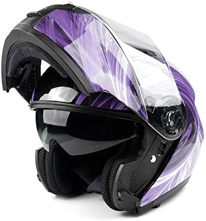 Adult Modular Motorcycle Helmet DOT w/Retractable Sunglass Full Face Flip-up Typhoon TH158