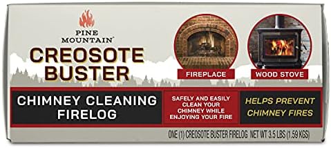 Pine Mountain Creosote Buster Firelog, 3.5 lb, Chimney & Fireplace Safety | Reduces dangerous creosote buildup; single-use safety firelog; compatible with all wood-burning fireplaces