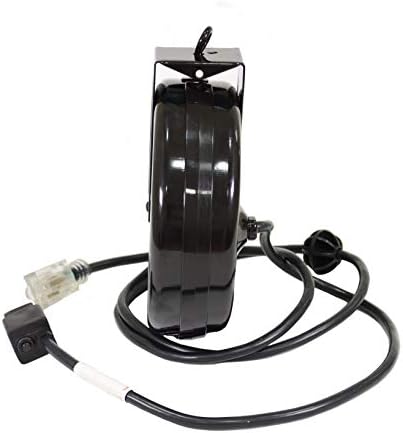 Alert ProReel Pro-Grade 5020TFC Heavy-Duty Retractable Extension Cord Reel | 20'- 12/3 SJTOW Single Tap Heavy Duty Cord | Clear 5-20R Receptacle