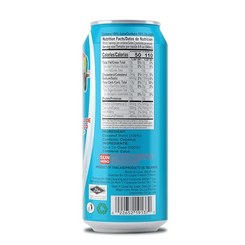 Parrot Brand Coconut Water No Pulp 490ml 16.6 fl. oz.100% Juice Refreshing Coconut Taste Natural Essential Plant Based Non-GMO Electrolytes