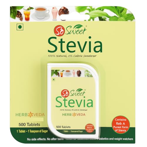 So Sweet Stevia 500 Tablet Dispenser - Natural Sweetener, Zero Calories, Keto-Friendly, Sugar Substitute, No Artificial Flavors, Convenient Travel Size