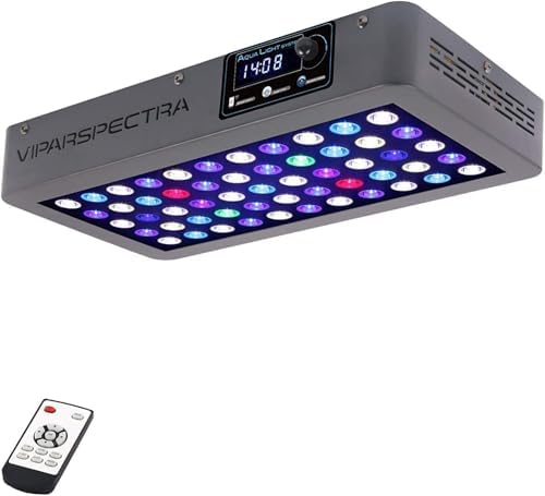 VIPARSPECTRA 165W LED Aquarium Light Dimmable Full Spectrum LED Reef Lights | LED Lamps for Coral Saltwater Fish Tank, Remote/Timer Control