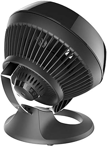 Vornado 460 Small Desk Fan with 3 Speed Settings, Adjustable Tilt Chrome Glide Bar, for Bedroom, Office, Home, Air Circulation up to 70 Feet, Quiet Table Fan, Black