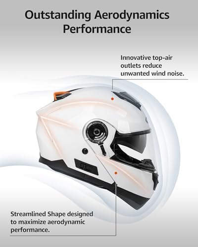 YEMA Modular Motorcycle Helmets, DOT Approved Full Face Motorcycle Helmet with with Flip Up Dual Visor for Men & Women - Street, Scooter, ATV, E-Bike