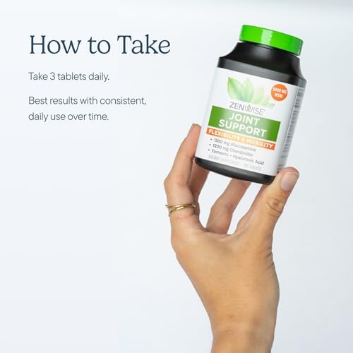 Zenwise Health Joint Support Supplement with Glucosamine Chondroitin MSM, Curcumin & Sulfate - Joint Health for Women & Men - Mobility & Flexibility Support for Knee, Cartilage & Bone - 180 Count | Tablets, 1500mg Glucosamine, 1200mg Chondroitin, 1000mg…