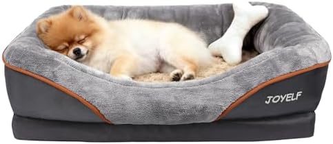 JOYELF Large Memory Foam Dog Bed, Orthopedic Dog Bed & Sofa with Removable Washable Cover and Squeaker Toy as Gift