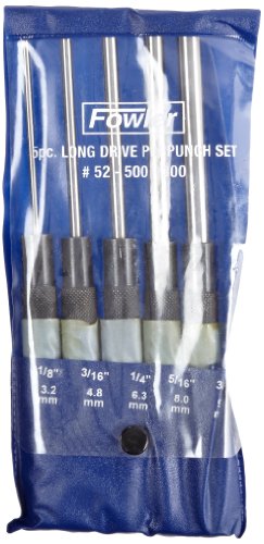 Fowler 52-500-300-0, Extra Long 5 Piece Drive Pin Punch Set