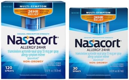 Nasacort 24HR Allergy Nasal Spray for Adults, Non-drowsy & Alcohol Free, 150 Spray Pack