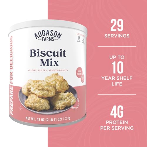 Augason Farms Buttermilk Biscuit Mix Can | Emergency Food Supply, 29 Servings, 10 Year Shelf Life, Biscuit Mix Just Add Water and Baking Powder