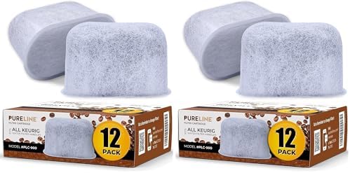 Keurig Filter Replacement by Pureline, 12 Pack Charcoal Water Filter