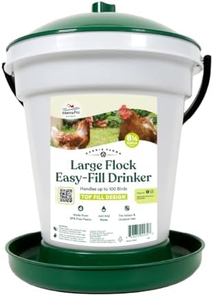 Harris Farms Easy-Fill Poultry Drinker, NO BPA Plastic, 6.25 Gallon | Large Capacity Poultry Drinker, Top-Fill Design, Durable NO BPA Plastic Construction, Ideal for Chickens & Backyard Flocks