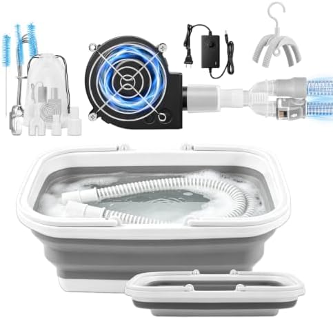 CPAP Cleaning Kit with Hose Dryer for 15-22mm Tubing CPAP Supplies Cleaner, Extra Large | Complete 11Pack CPAP Cleaning Tool, Fast Drying Fan
