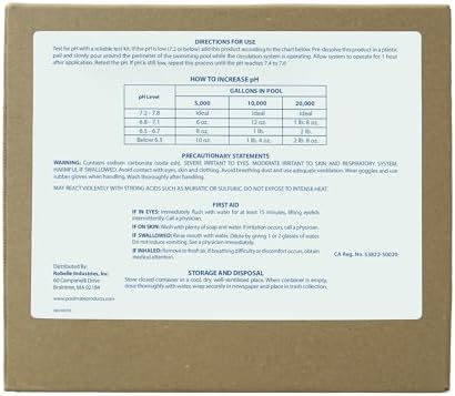 Pool Mate 25-Pounds Premium pH Up for Swimming Pools | 100% Sodium Carbonate, Raises pH, pH Increaser, Easy To Use, Works Fast