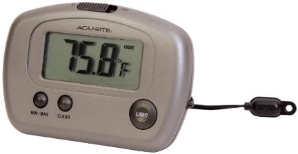 AcuRite 00888A3 Indoor/Outdoor Digital Thermometer,Silver,Small