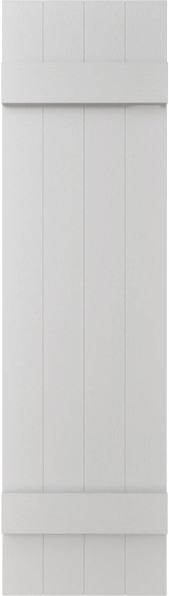 14"W x 59"H Lifetime Vinyl, Standard Four Board Joined, Board-n-Batten Shutters, w/Installation Shutter-Lok's & Matching Screws (Per Pair), Forest Green