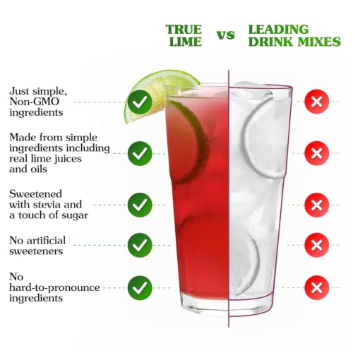 TRUE LIME Black Cherry Limeade Drink Mix (10 Packets) | Made from Real Limes | No Preservatives, No Artificial Sweeteners
