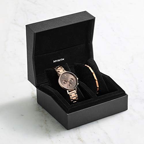 MVMT Nova - Dual Timezone Women’s Wristwatch - Minimalist Dress - 3 ATM/30 Meters Water-Resistant Timepiece - Interchangeable Bands - 38mm