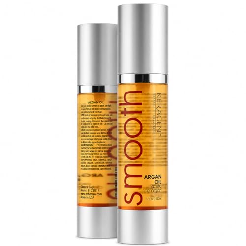 KERAGEN Heat Styling Hair Serum, Heat Protection Argan Oil, 1.7 oz | Organic argan oil, keratin and collagen support smoothening, softening and shine