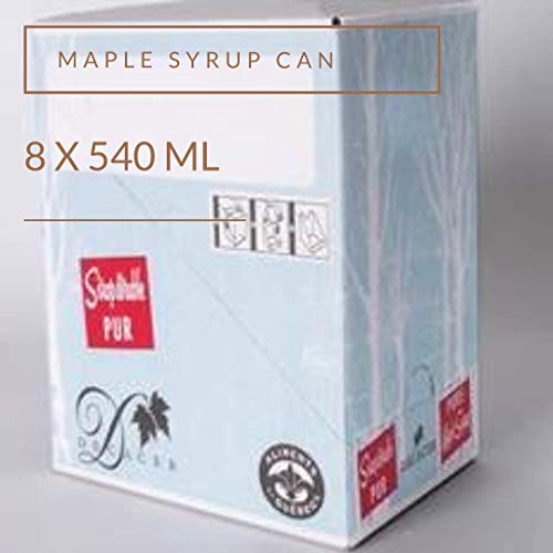 Decacer Pure Maple Syrup, 1 Medium, 540ml/18.26oz. Can,(8pk) (Imported from Canada)