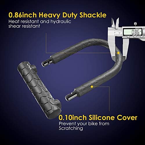 Bike Lock Heavy Duty Anti Theft, Long Shackle Bike U Lock with Keys, 4FT Security Cable and Mounting Bracket for Bicycle, Ebike, Scooter