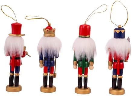 Kurt Adler Wooden Nutcracker Ornaments, 4-Piece Set