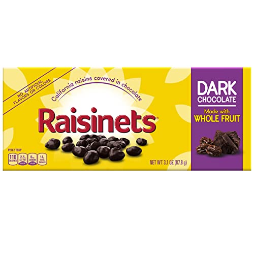 Raisinets, Dark Chocolate Covered California Raisins, Movie Theater Candy Box, 3.1 oz each, Bulk 15 Pack