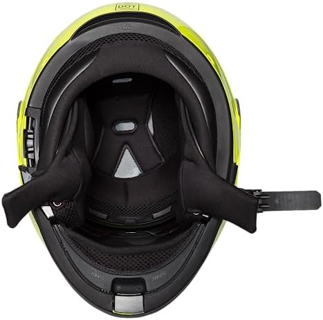 Daytona Helmets - Fluorescent Yellow | Lightweight Dirt Bike | Anti-Scratch Shield | DOT Approved & Anti Fog | Dual Density EPS Liner | Bluetooth